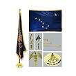 Alaska 4ft x 6ft Flag telescoping Flagpole Base and Tassel