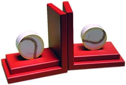 Sports Baseball Bookends in Red Base