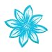 Blue Tropical Flower Non Slip Bathtub Appliques