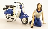 Lambretta LD 125 with figure, blue/white, special model MCW L.E. 500, 1956, Model Car, Ready-made, Solido / MCW 1:10IMAGE