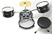 Childrens 3 Piece Black Starter Drum Kit Beginner Set