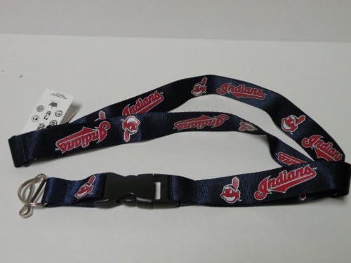 MLB Cleveland Indians Team Color Lanyard Keychain Id Ticket Clip
