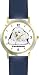 Bichon Frise (SC) Dog - WATCHBUDDY&reg; CLASSIC DELUXE TWO-TONE THEME WATCH - Arabic Numbers-Blue Leather Strap-Women's Size-Small