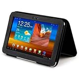 SAMSUNG GALAXY TAB 8.9 FOLIO STYLE PREMIUM PU LEATHER CASE - BLACK, WITH QU ....