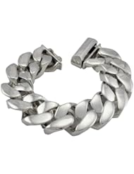 WithLoveSilver 21mm Solid 925 Sterling Silver Cuban Link Chain Curb Bracelet