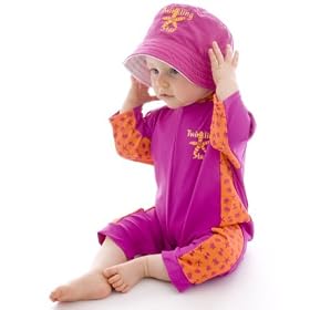 Splash ABout UV All-in-One suit (sun protection), Bobbing Along Pink, 6-12 months