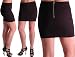 EyeCatchClothing - Nicole figurbetonter, gerippter Rock Schwarz Größe 38