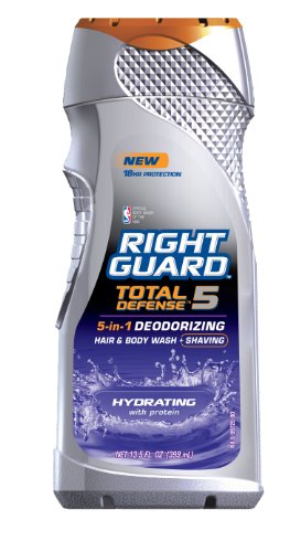 Right Guard Total Defense 5 Body Wash, Hydrating, 13.5-Ounce (Pack of 2)