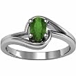 14K White Gold Tsavorite (Green Garnet) Ring