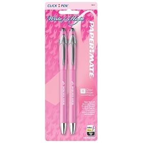 Paper Mate Write for Hope Retractable Ball Tip Pens, 2 Black Ink Pens(70673)