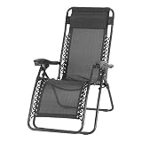 Astonica 50104385 Charcoal Anti-Gravity Chair with Head Cushion