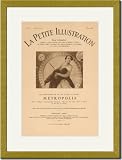Gold Framed/Matted Print 17x23, La Petit Illustration - Metropolis