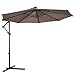 Giantex 10' Hanging Umbrella Patio Sun Shade Offset Outdoor Market W/T Cross Base (Tan)