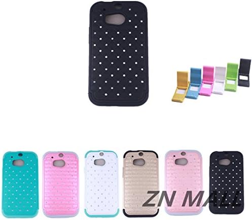 HTC M8 Case,[Slim Fit] Studded Rhinestone Crystal Bling Dual Layer Drop Resistant Scratch Resistant Hybrid Armor Case Cover for HTC M8 (Bling Black)