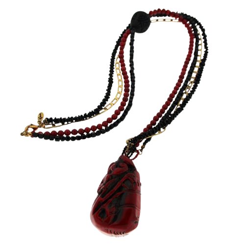 Sweet Deluxe Damen-Kette Buddha Sixte gold ant./schwarz/rot 00789 Preisvergleich