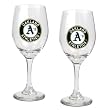 Oakland Athletics MLB 2pc Wine Glass Set - Primary Logo by Great American Products
