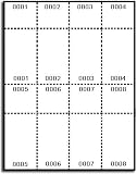 400 Label Outfitters® Pre Numbered Laser or Ink Jet Printable Raffle, Event, or other Tickets with Numbered Stub, White