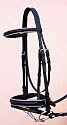 Gold Lined Swedish Style Snaffle Bridle Crank Black