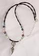 Pewter Goddess Adjustable Necklace W/ Colorful Glass Beads