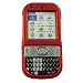 Palm Centro 690 RED Rubber Coating Hard Plastic Snap-on Protective Rubberized Faceplate Carrying Case with Removable Belt Clip