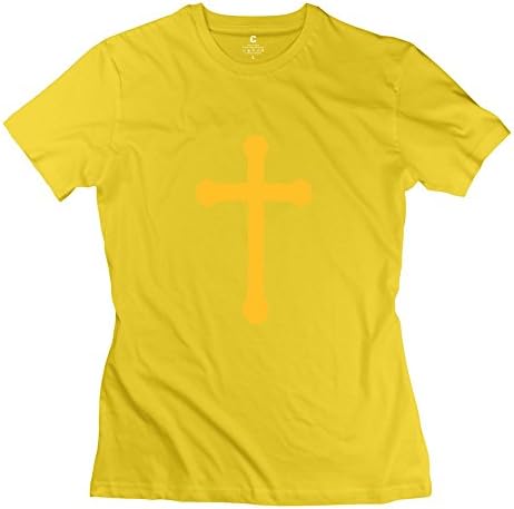 Women's Custom T-shirt Vintage Cross Faith XL Yellow