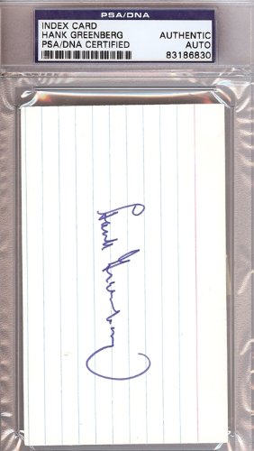 Hank Greenberg Autographed/Hand Signed Index Card PSA/DNA Slabbed #83186830