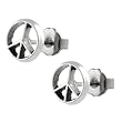 Sterling Silver Peace Sign Stud Earrings
