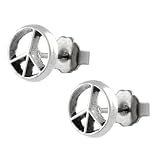 Sterling Silver Peace Sign Stud Earrings