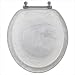 Magnolia Mother of Pearl Acrylic Resin Round Toilet Seat with Chrome Hinge