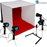 LimoStudio Table Top Photo Photography Studio Lighting Light Tent Kit in a Box - 1-24 Inches Tent, 4-Light Kits, Camera Tripod, AGG348