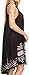 Sakkas 16605 - Gasha Sleeveless Mid Length Caftan Dress With Embroidery Details And V Neck - Black / White - OS