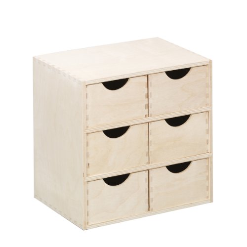 Zeller 13192 Schubladenelement, 6-er, Birke 28 x 20 x 28 cm Preisvergleich