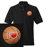 Artsmith, Inc. Men's Embroidered Polo I Love Basketball - Black, XL