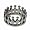 316L Stainless Steel with high polish - Crown - Width: 10mm (Size 5)stone - Width: 7mm (Sizes 8-12)