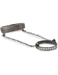 Made Her Think Double Band Chain Half Pave Ring
