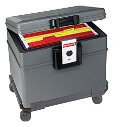 Honeywell 2037W .62 Cubic Foot Fire and Water File Safe with Wheel Carriage
