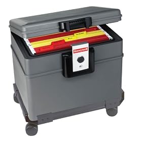 Honeywell 2037W .62 Cubic Foot Fire and Water File Safe with Wheel Carriage