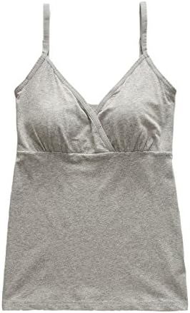 Colrovie Women's Maternity Nursing Tank Bras Breastfeeding Sleep Camisole Tops Color Grey Size L