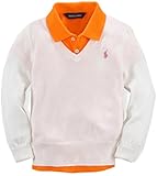 ポロ ラルフローレン POLO RALPH LAUREN セーター（2歳7歳） 2T 薄手Vネックセーター×ホワイト [Baby Product]