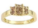 10KT .50CTW CHAMPAGNE DIAMOND RING