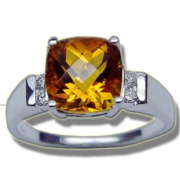 Buy .08 CT CHECKERBOARD CITRINE LADIES RING by Rubin Arthur and Co.