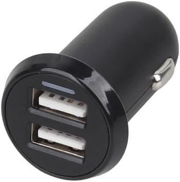 MerySun 2 USB Output Car Charger for General Electronic Devices Double USB Output Car Charger With Built-in Fashionable Green LED Indicator Light and Multiple Smart Protection Systems