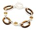 Sterling Silver Tiger-Eye and Citrine Link Bracelet by David Sigal