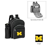 Michigan Wolverines NCAA Sorrento Insulated Picnic Backpack (Black/Grey) with Embroidered Logo