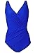 HASIDING Women's Solid Surplice One-Piece Swimsuit