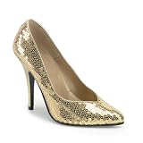 Womens Classic Pump Shoe 5 Inch Sexy High Heels Gold Sequins