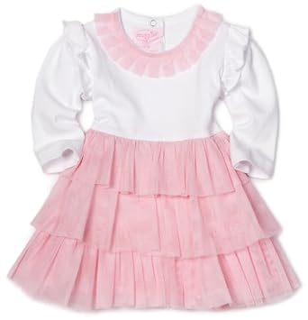 Mud Pie Baby Girls Newborn Chiffon Tiered Dress