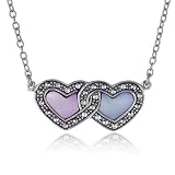 41ahrTy4BwL. SL160  Sterling Silver Marcasite and Onyx Heart Locket, 18
