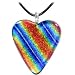 Holly Lynn Silver Rainbow Heart Dichroic Glass Necklace