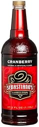 Sebastiano's Syrup, Cranberry Flavored, 37.2-Ounce Bottles (Pack of 2)